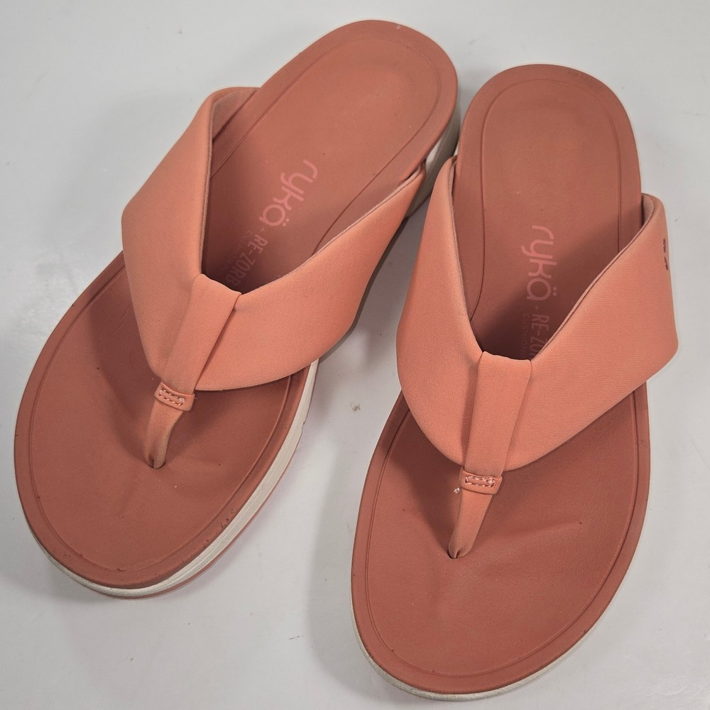 Ryka Timid Womens Thong Sandals RE-ZORB LITE Cushioning Coral Pink Size 9M